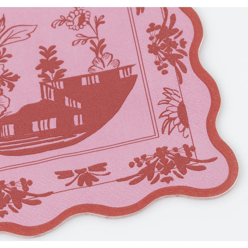 Pink Vintage Botanical Small Napkins