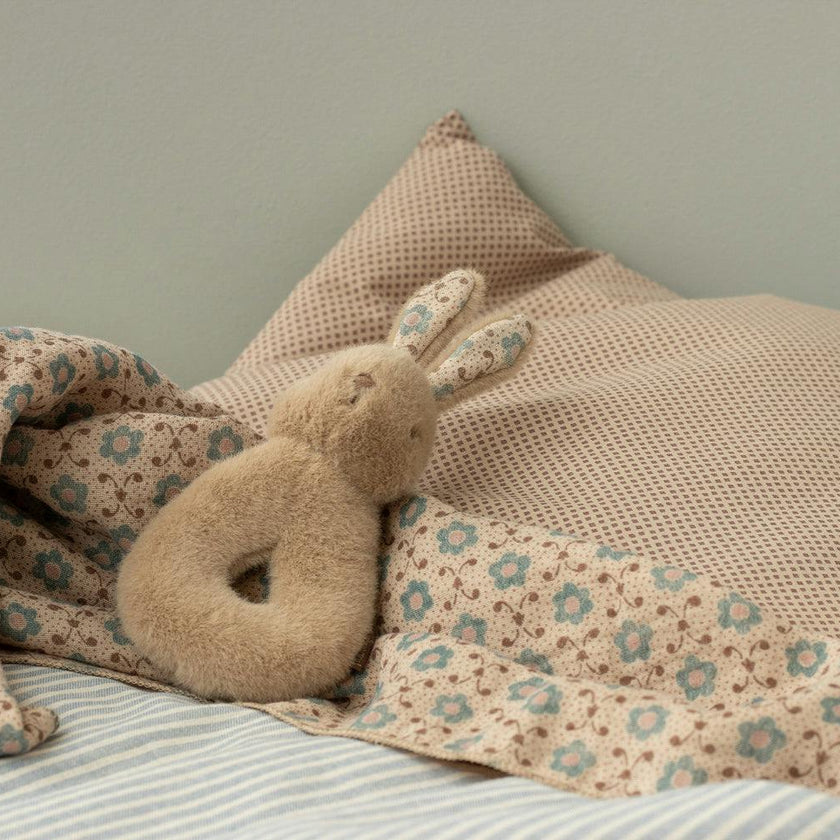 Rabbit rattle set - Cream peach