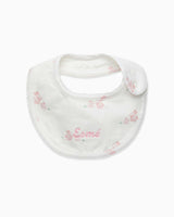 Baby Bib in Pale Pink Bunny