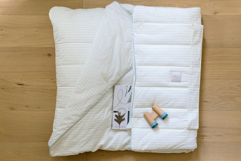 [NEW] XL Organic Nap Mat- Blue Stripe