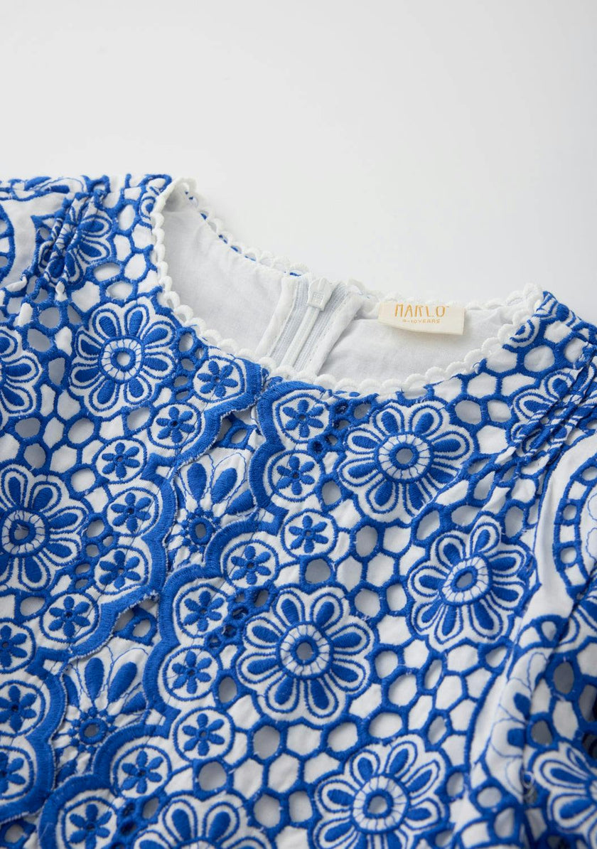 Skyla Sleeve Embroidered Mini Dress