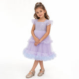 Lilac Fairy Twirl Sequin Tulle Birthday Dress for Girls