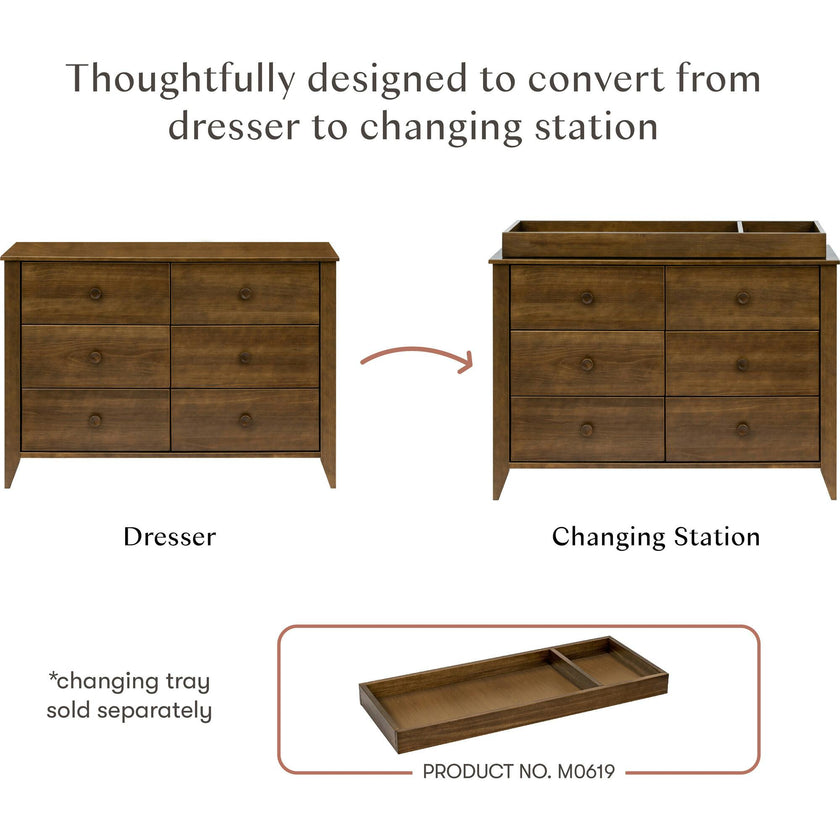 Sprout 6-Drawer Dresser (48") in Natural Walnut