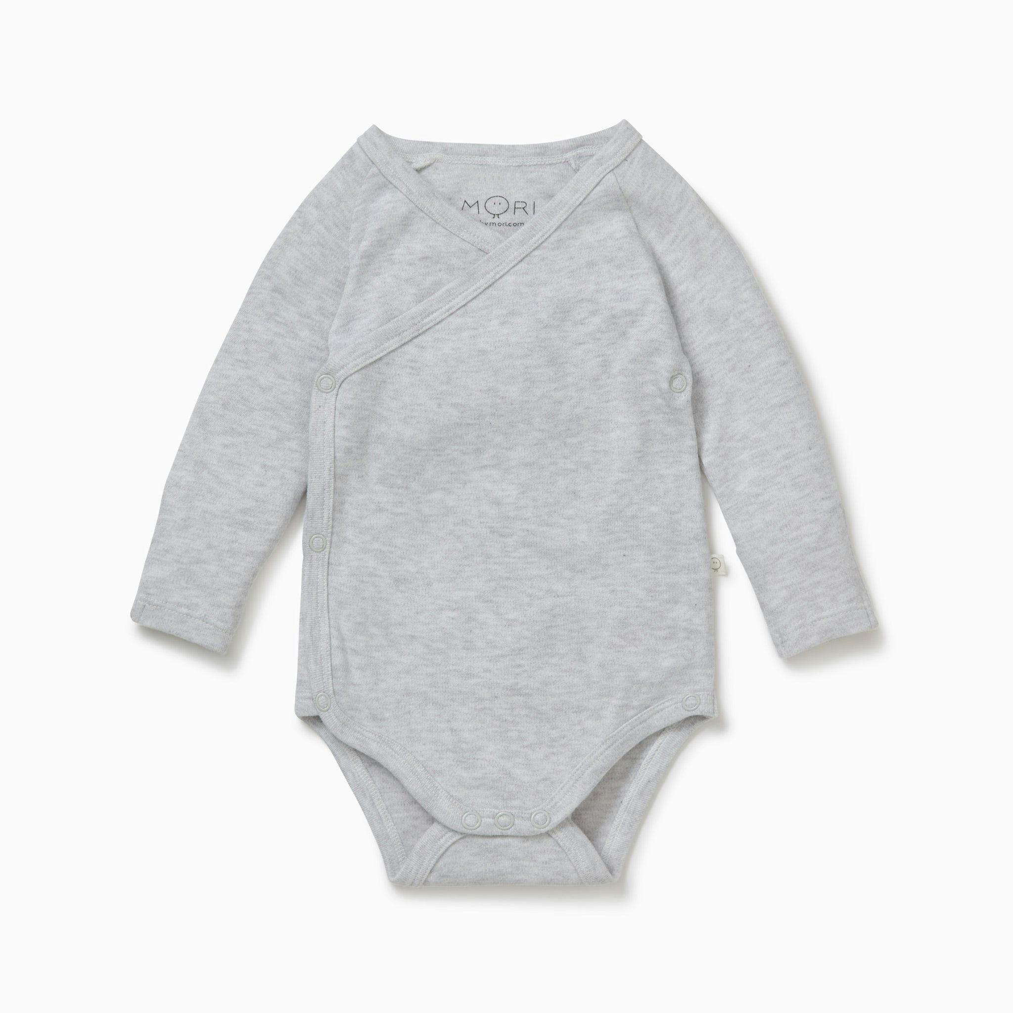 Long Sleeve Kimono Bodysuit - Grey