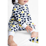 Black & Yellow Hearts Zip-up Baby Bodysuit