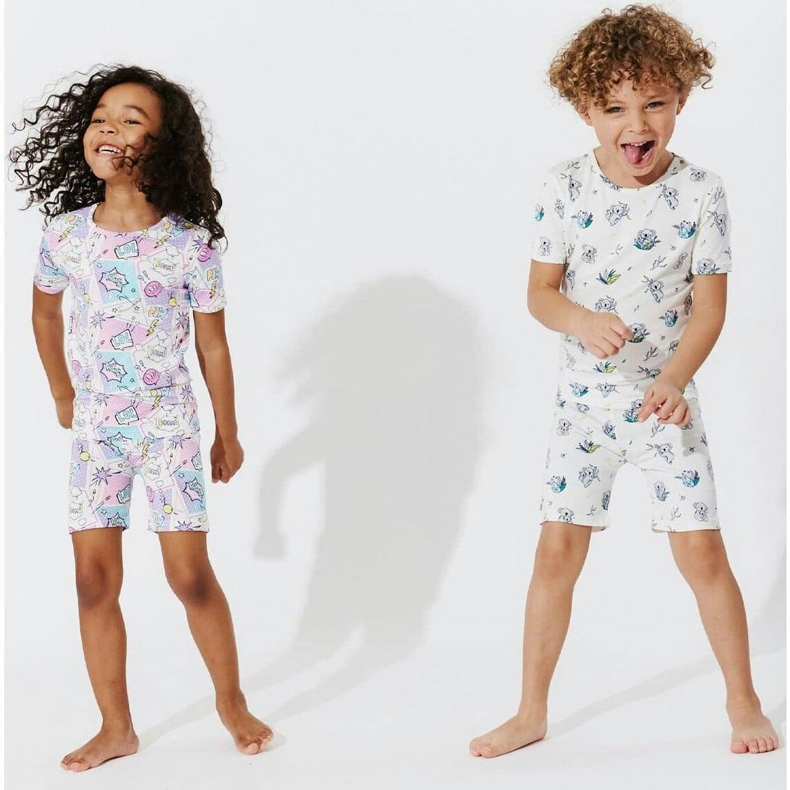 Comic Purple Bamboo Kids Pajama Short Set