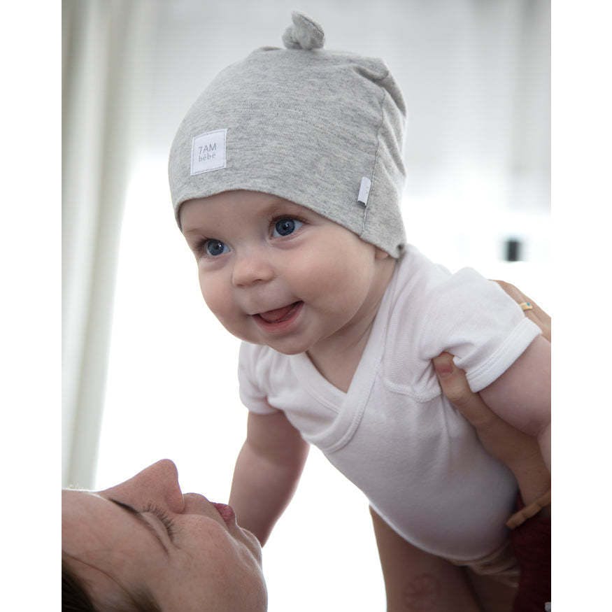 Cotton Top Knot Beanie