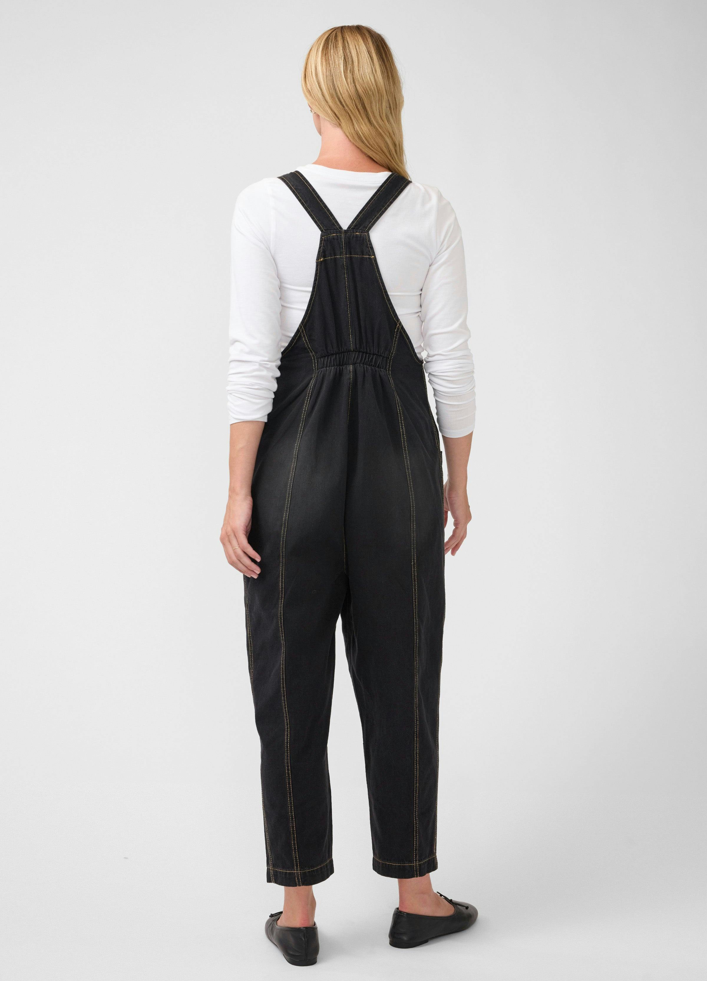 Ankle Tapered Leg Denim Maternity Overall