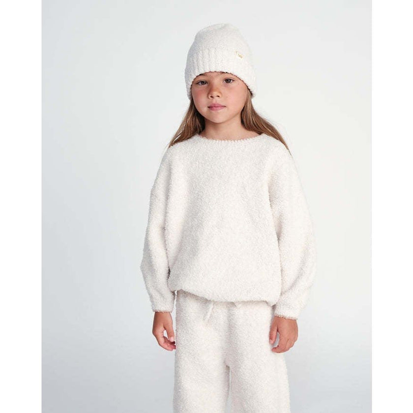 Baby Fuzzy Boxy Contrast Trim Sweater