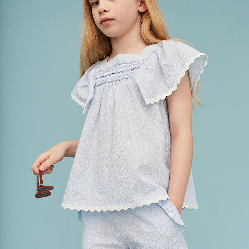 Seersucker Girl Frill Shorts