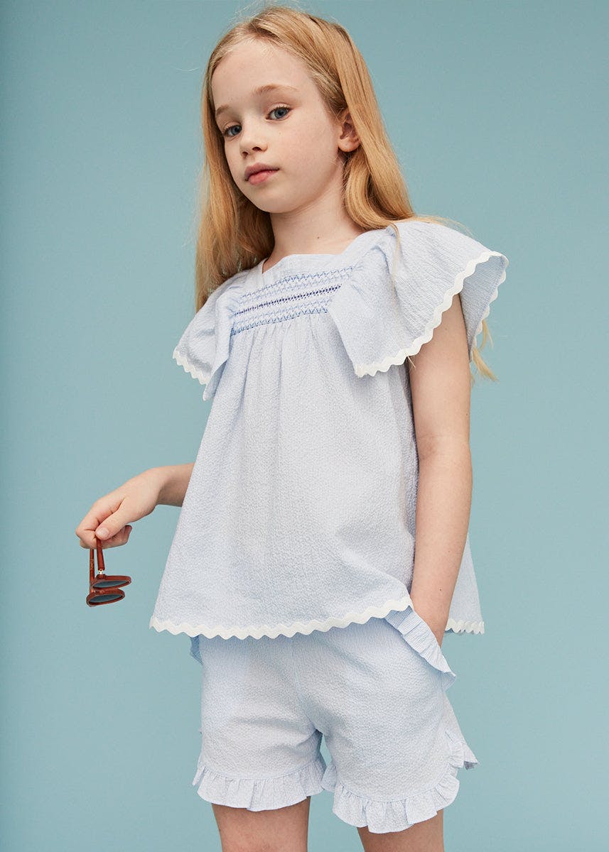 Seersucker Girl Frill Shorts