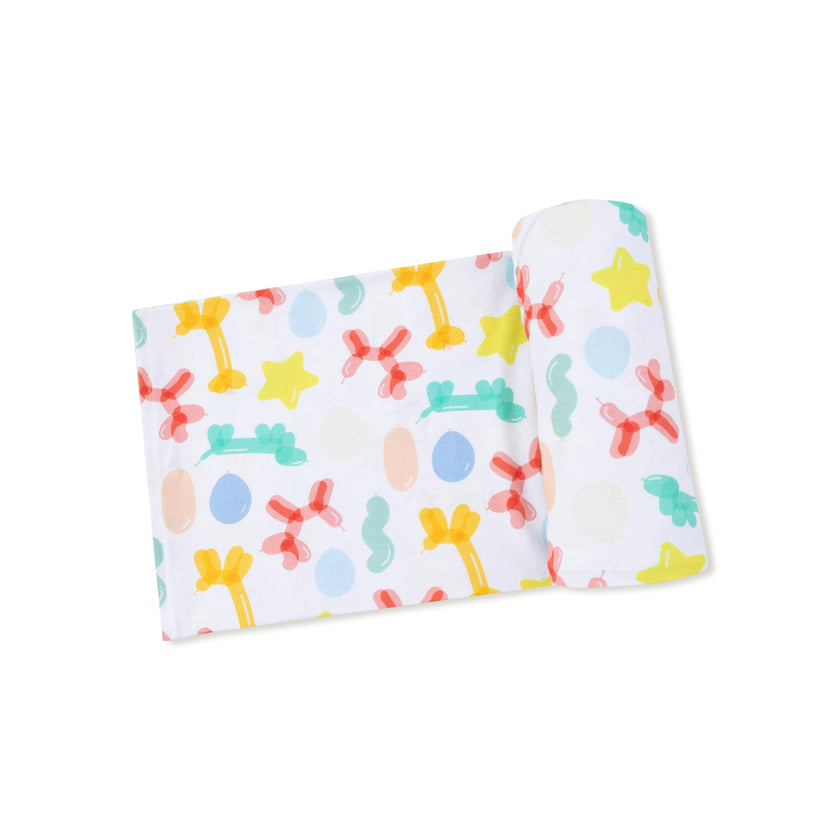 Balloon Animals - Blue - Swaddle Blanket