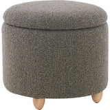 Mariabella Boucle Storage Ottoman / Dark Brown / Natural