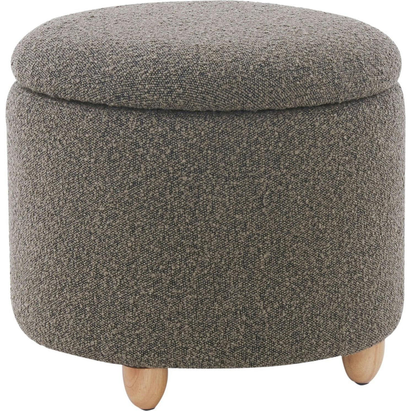 Mariabella Boucle Storage Ottoman / Dark Brown / Natural
