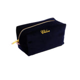 Velvet Zip Pouch, Navy