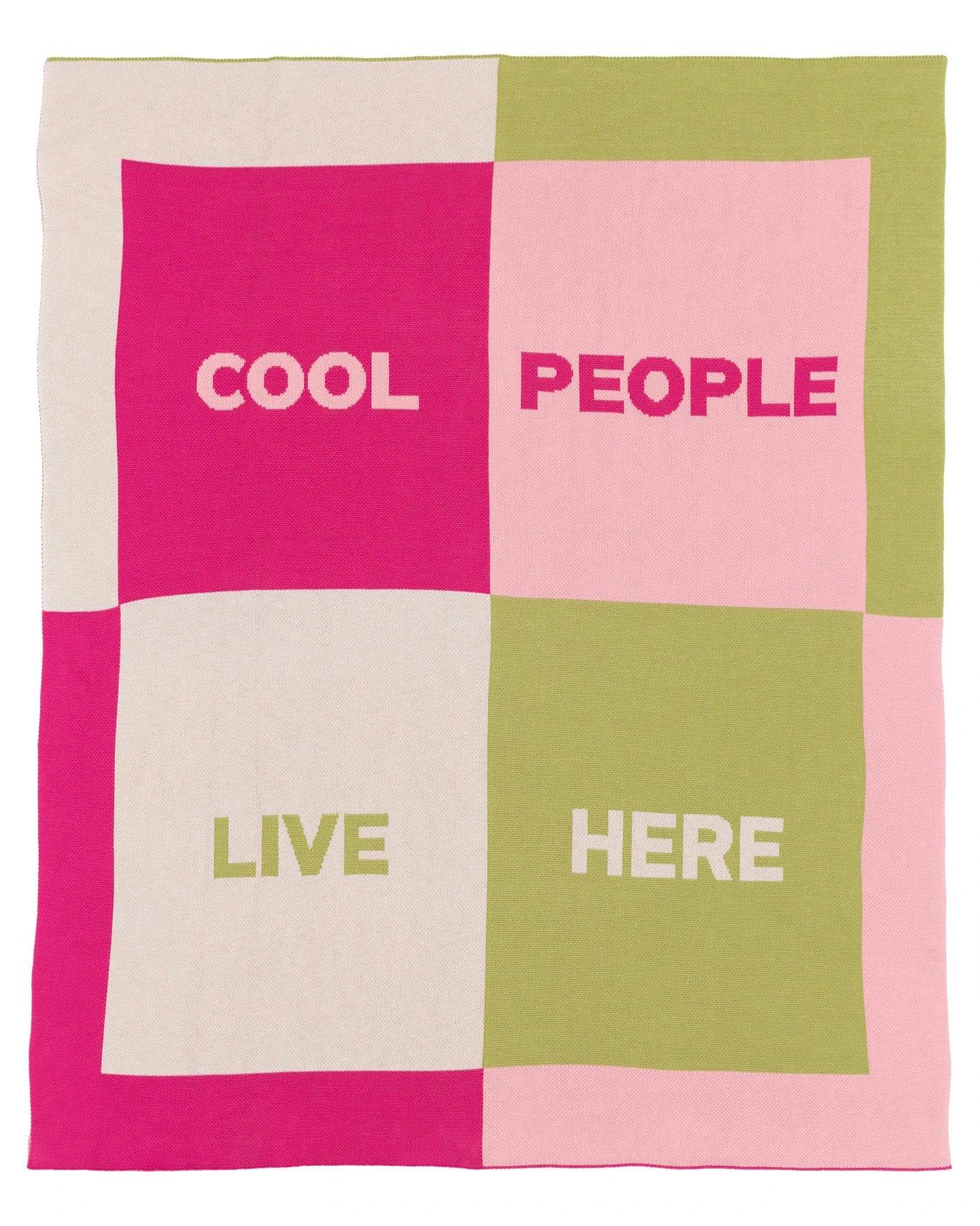Cool People Live Here Knit Blanket