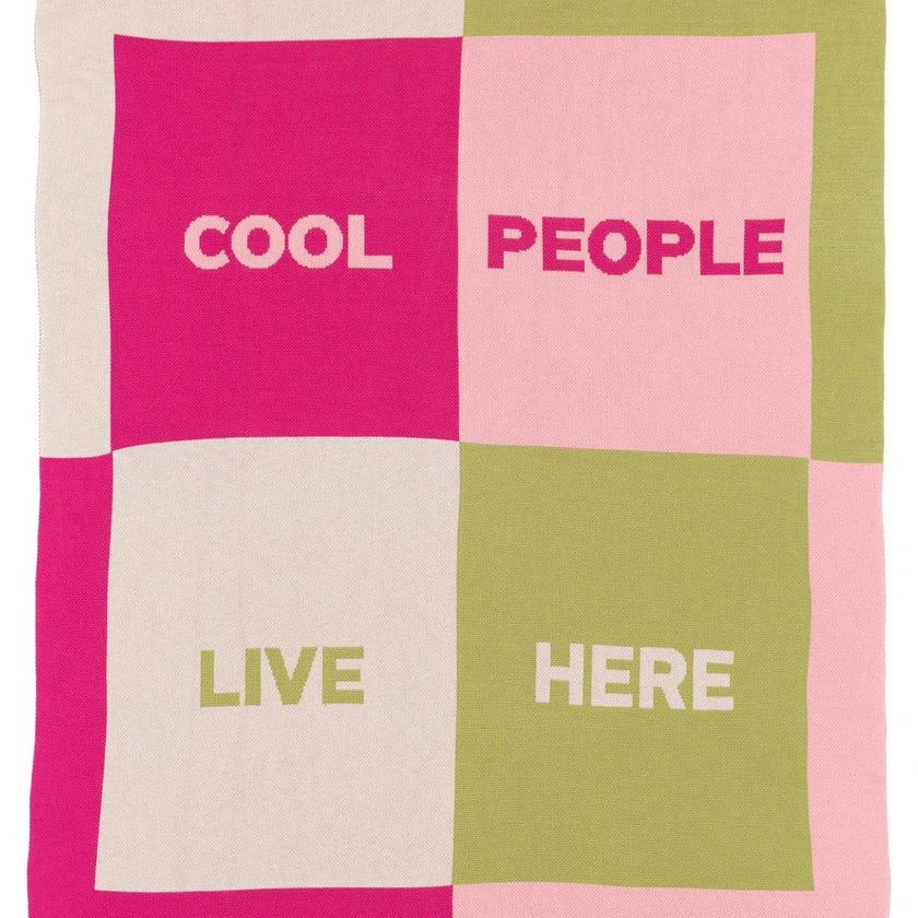 Cool People Live Here Knit Blanket