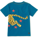 Ocelot Pounce Double Sided Graphic Tee, Blue