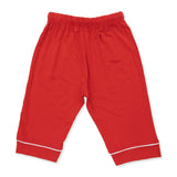 Ribbon Red - Knit Flame Resistant Kids Long Sleeve Coat Style with Pant