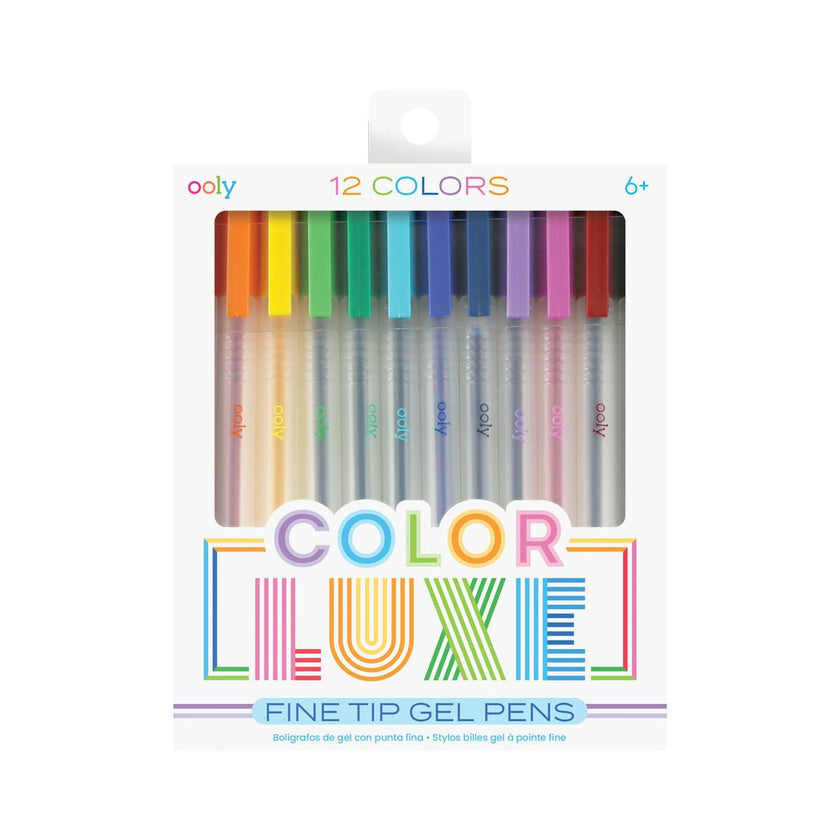 Color Luxe Gel Pens - Fine Tip - Set of 12