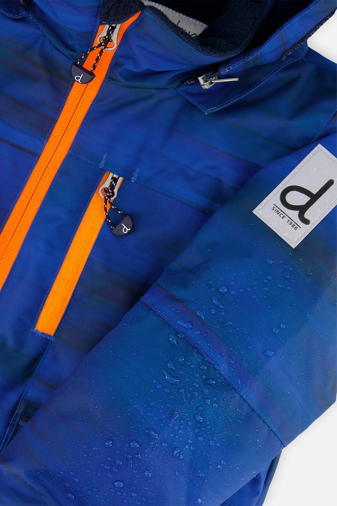Two Piece Play Snowsuit Navy Blue and Orange with Orange Pants