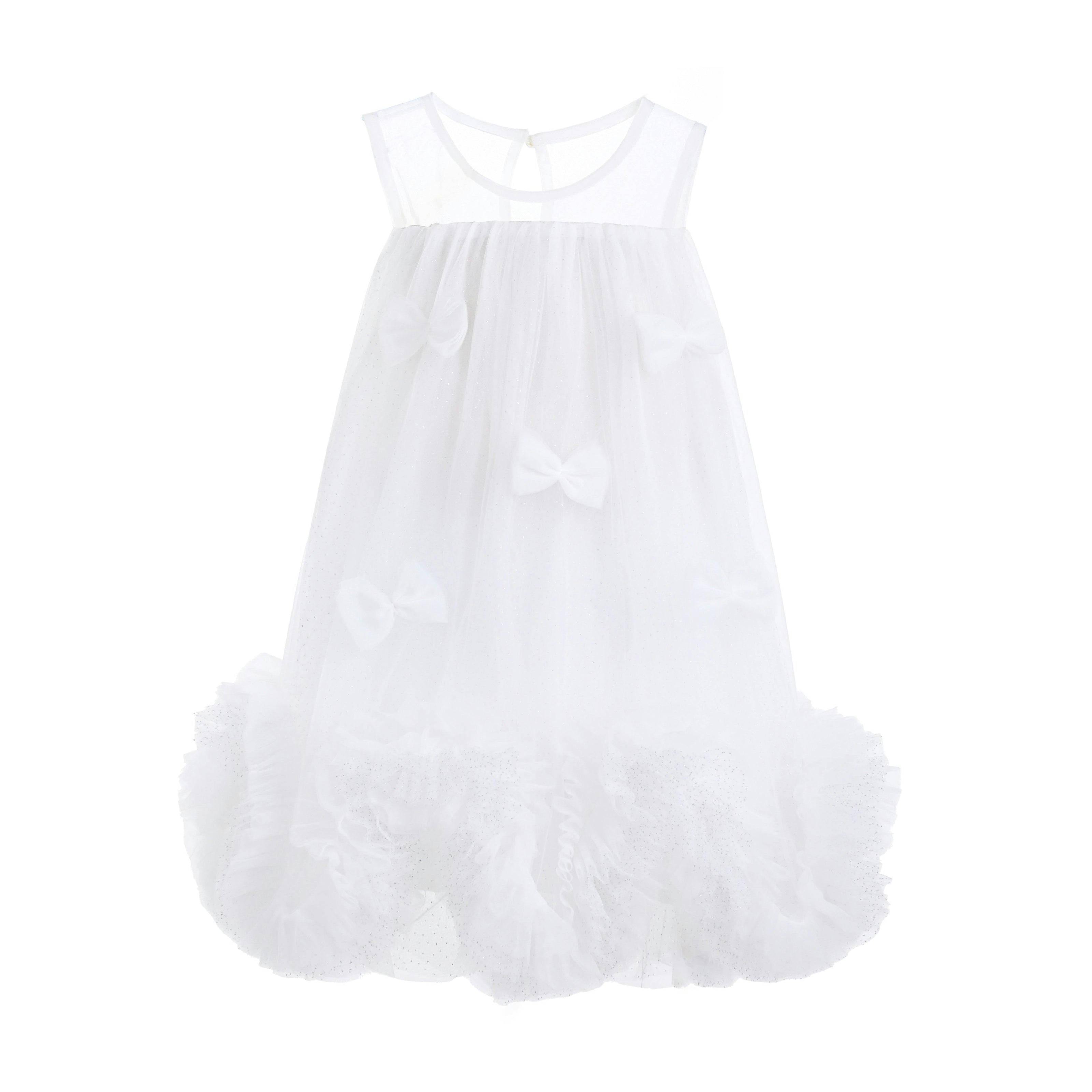 White Mirielle Ribbon Bow Dress
