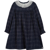 Petal Collar Plaid Dress