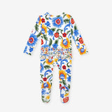 Fiore Italiani Footie Ruffled Zippered One Piece