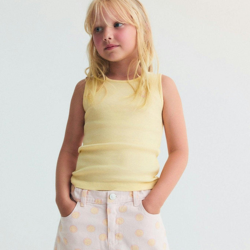 SmileyWorld® Denim Short Smiley Print