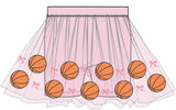 Basketball Pink - Tutu Skirt with Bike Shorts