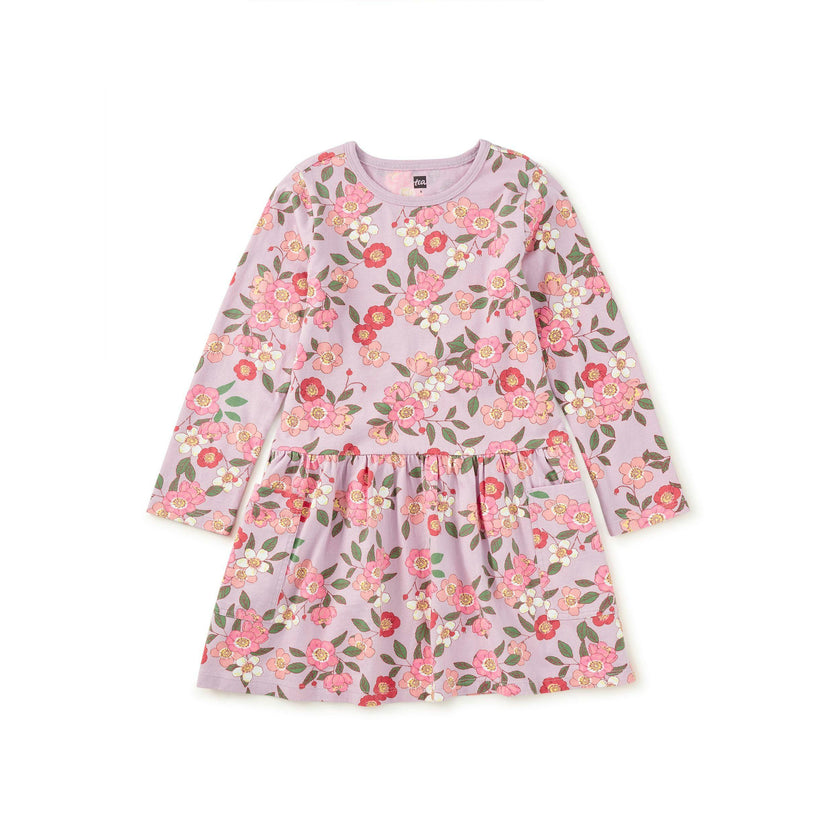 Long Sleeve Pocket Dress, Rosa Canina