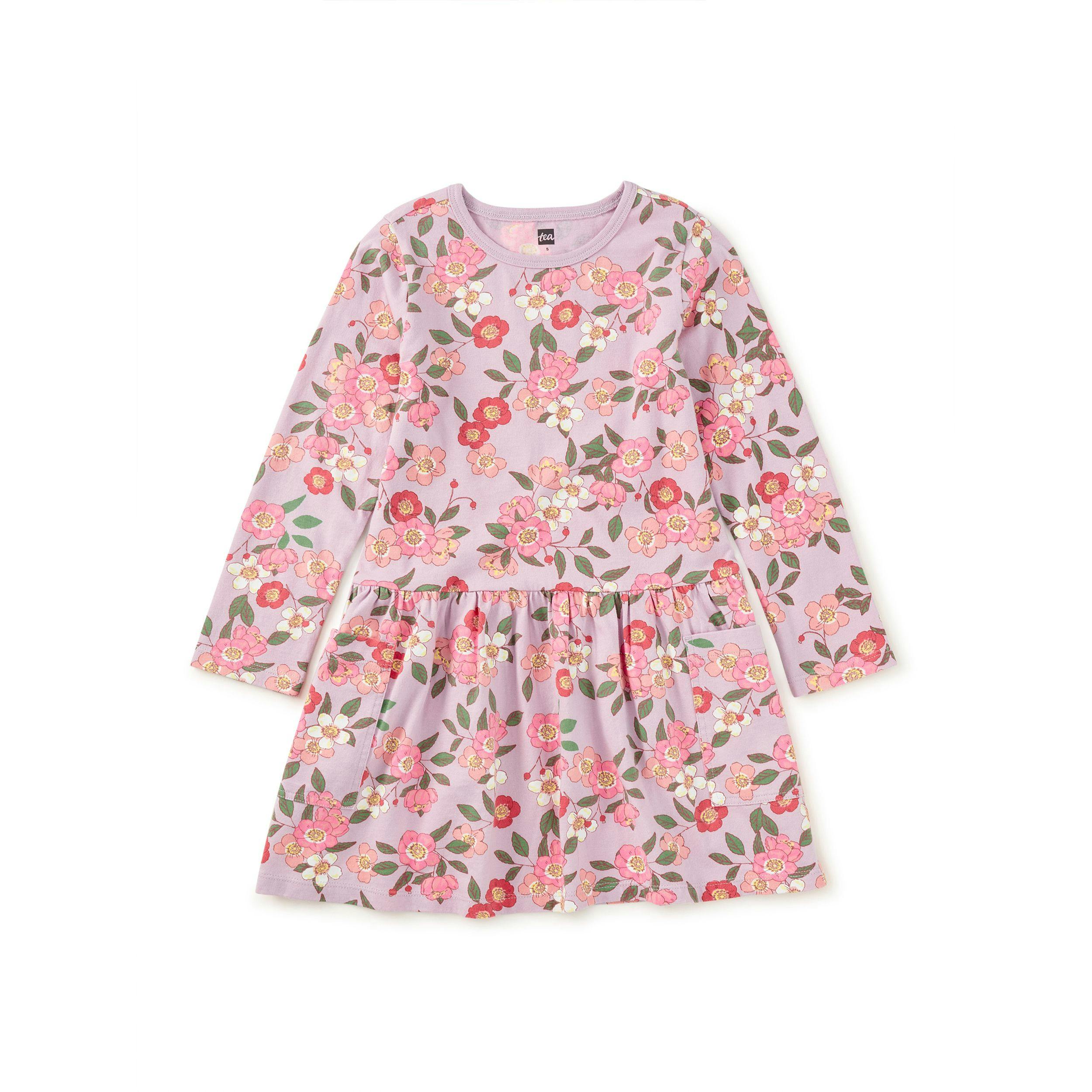 Long Sleeve Pocket Dress, Rosa Canina