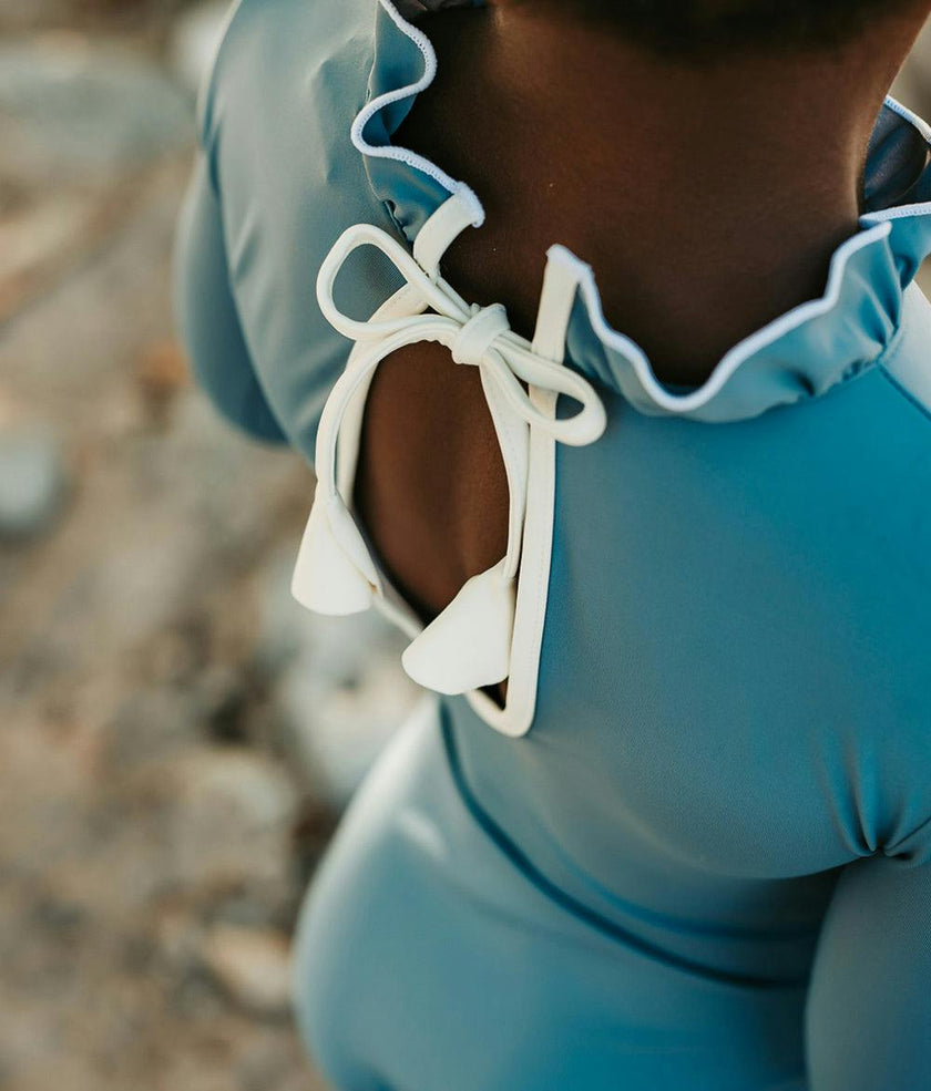 Sofia Surf Suit Dusty Blue And Ivory
