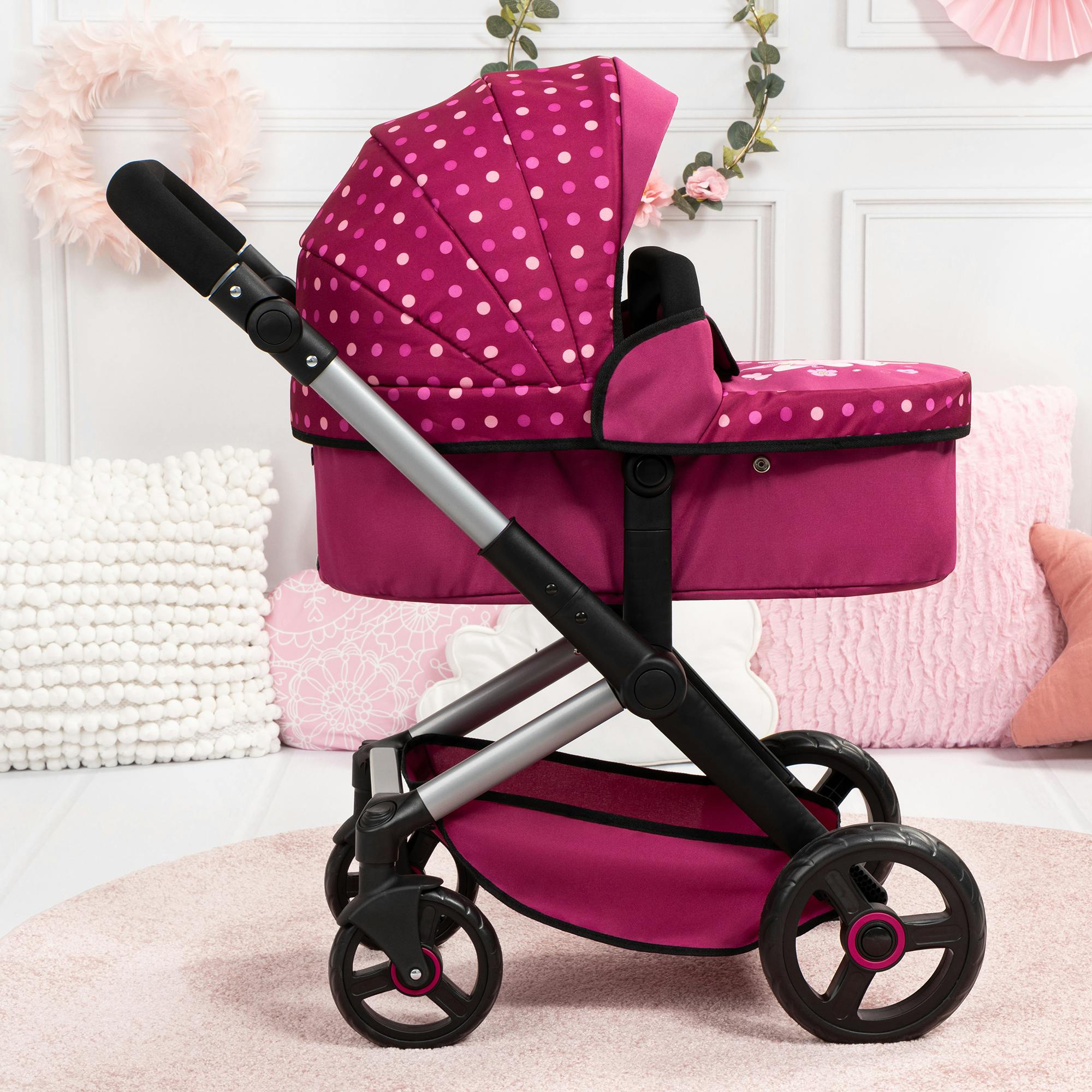 Bayer Design Dolls: Pram Xeo - Bordeaux, White, Fairy