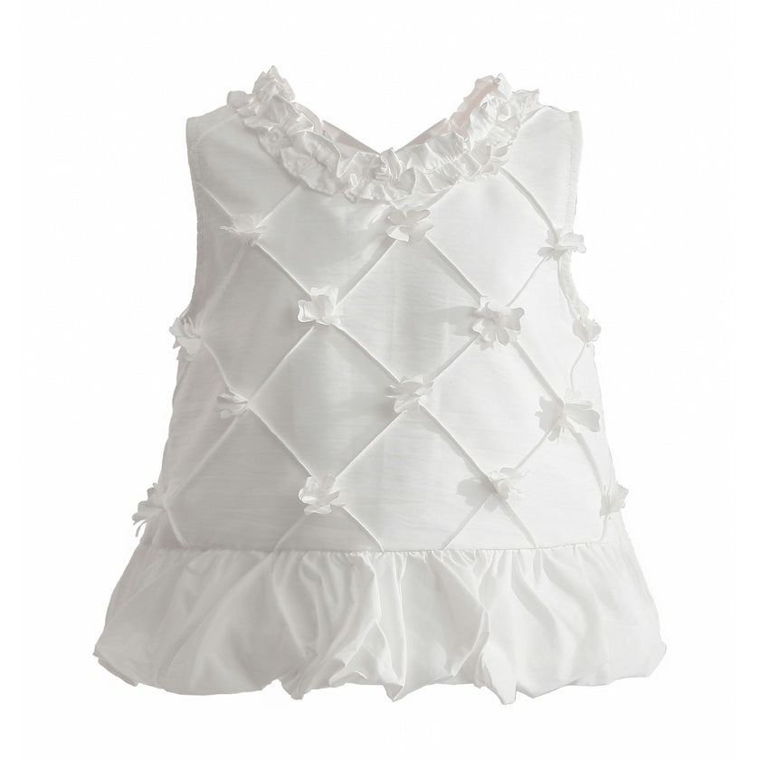 White Lucienne Quilted Skirt Set