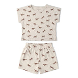 Organic Drop Shoulder Tee & Shorts Set - Horses