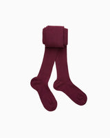 Ribbed Tights in Aubergine