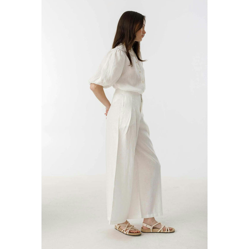 Culotte Linen Pants - Off White