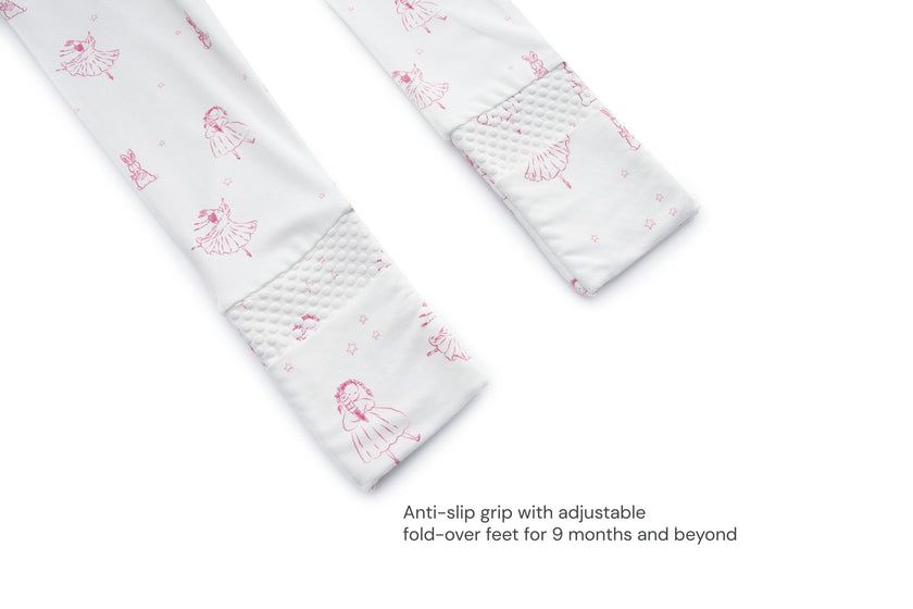 Bamboo Magnetic Footie Pajama - Princesse Rose