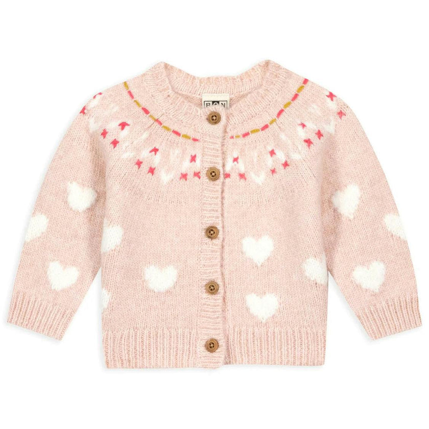 BONTON Pastel Baby Cardigan - Rose Baby