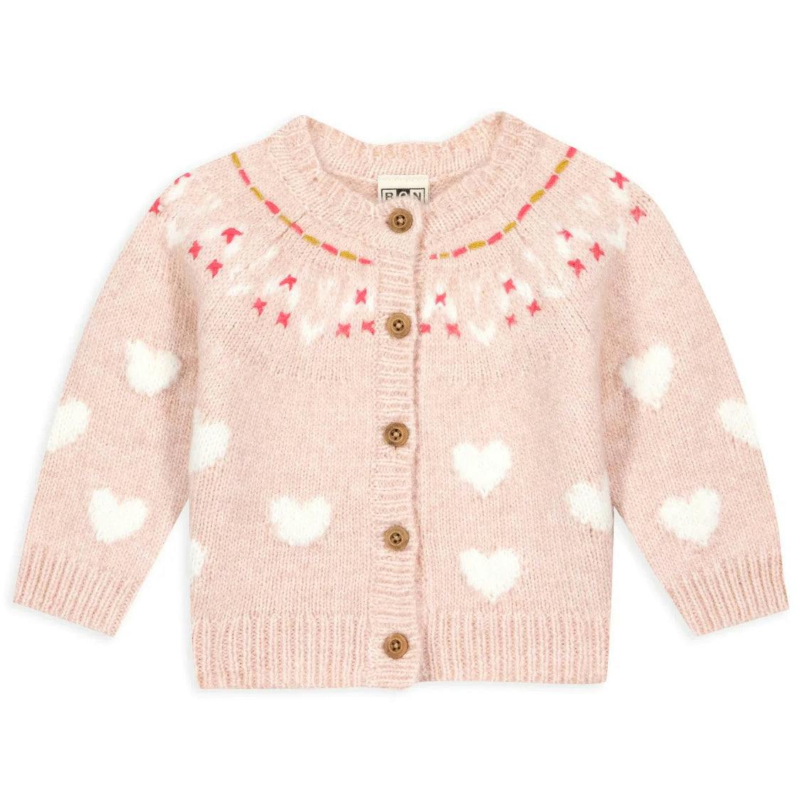 BONTON Pastel Baby Cardigan - Rose Baby