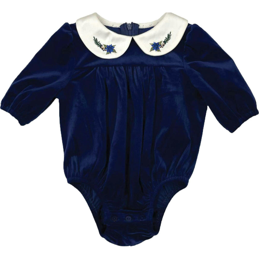 Velvet Butter Peter Pan Collar Long Sleeve Romper