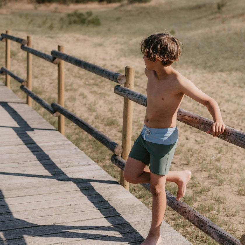 Adam Swim Shorts Sage Green And Light blue