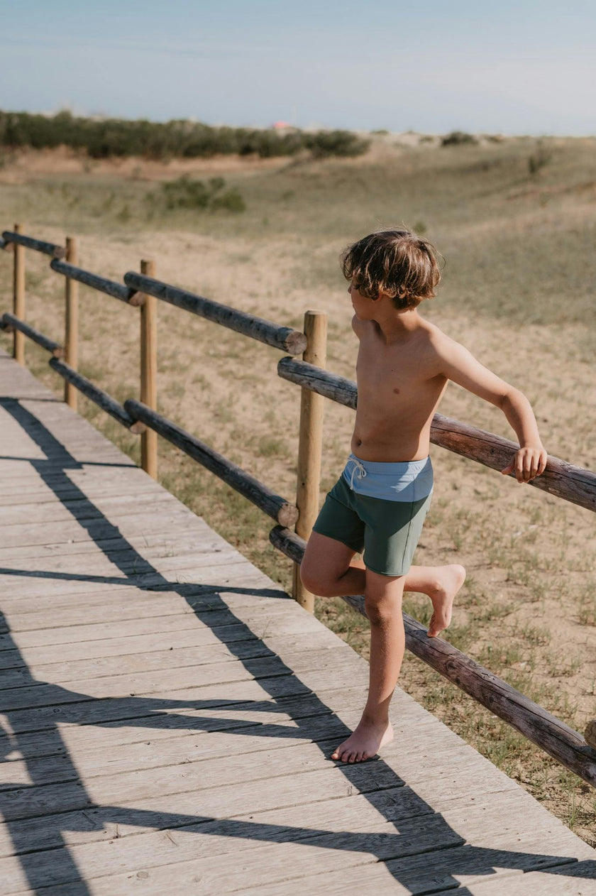 Adam Swim Shorts Sage Green And Light blue