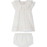 BONPOINT Lenou Baby Dress & Bloomers - Blanc Lait