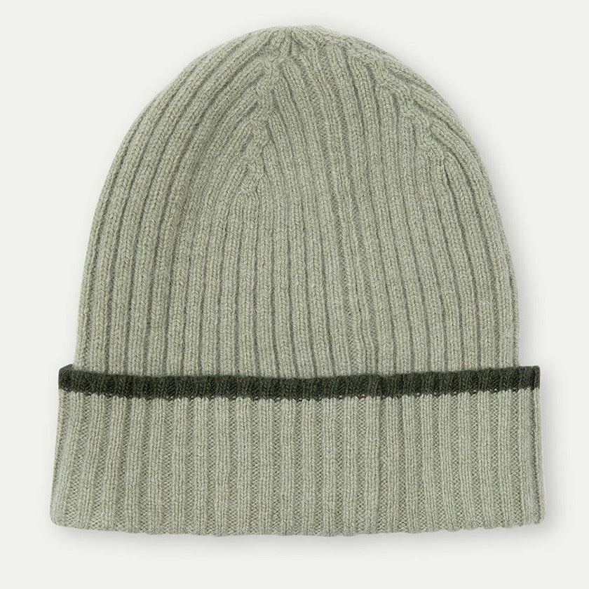 Merino Cashmere Ribbed Rolled-Up Beanie