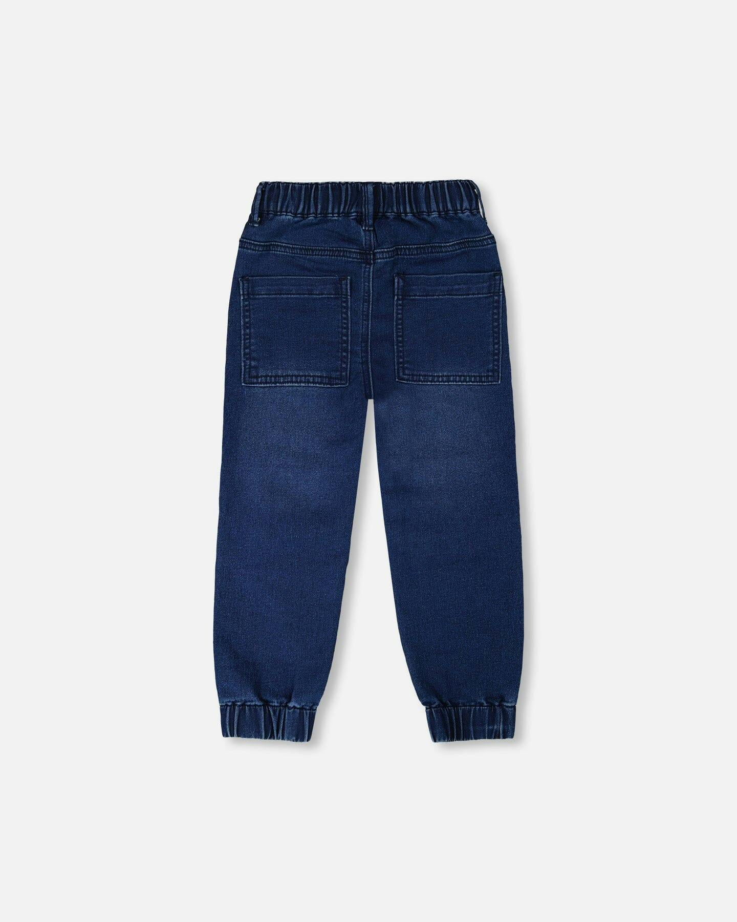 Stretch French Terry Denim Jogger Navy Blue
