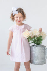 Pique Dress With Pleat And Bow