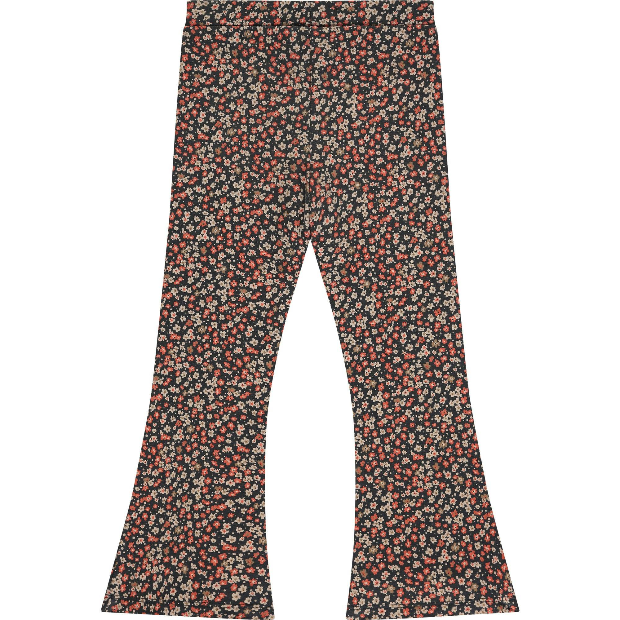 Multi-Floral Print Flare Leggings