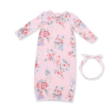 Painterly Rose Bouquets - Kimono Gown and Knot Headband